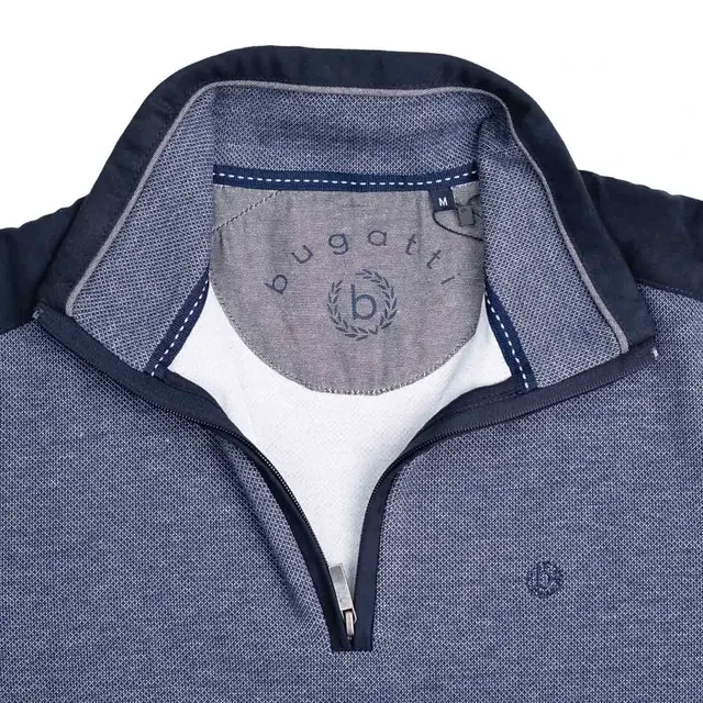 Bugatti Men's Quarter-Zip Sweatshirt -BLUE, photo 3
