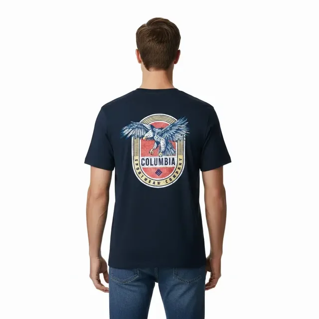 Columbia Men's Back Graphic T-Shirt - Dark Blue, photo 2
