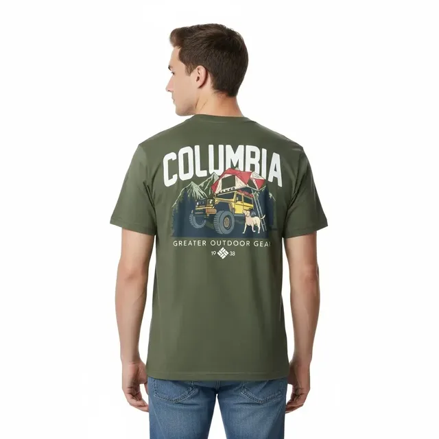 Columbia Men's Back Graphic T-Shirt - Olive Green, photo 2