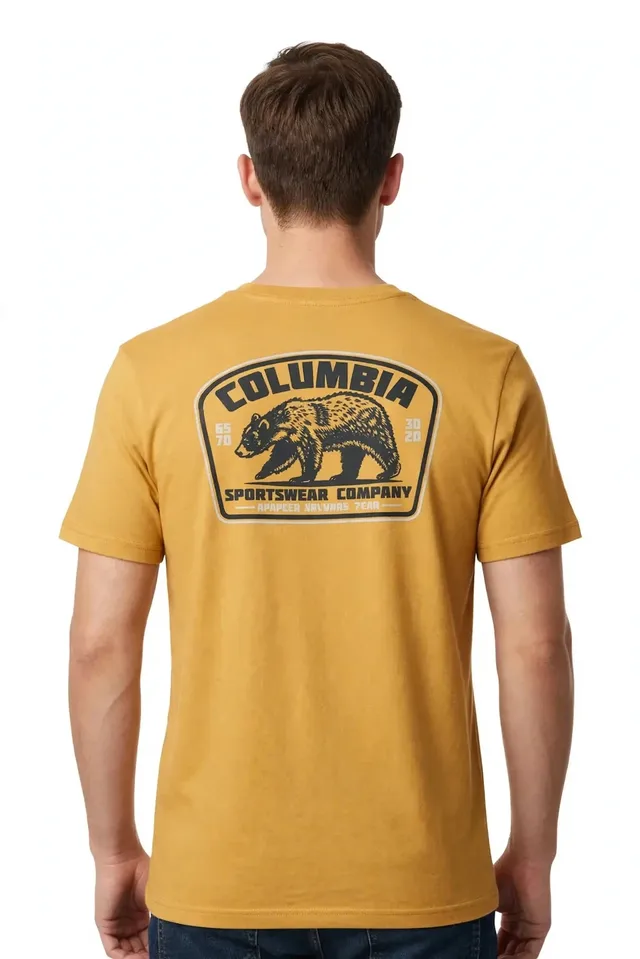 Columbia Men's Bear Back Graphic T-Shirt - Mustard Yellow, photo 2