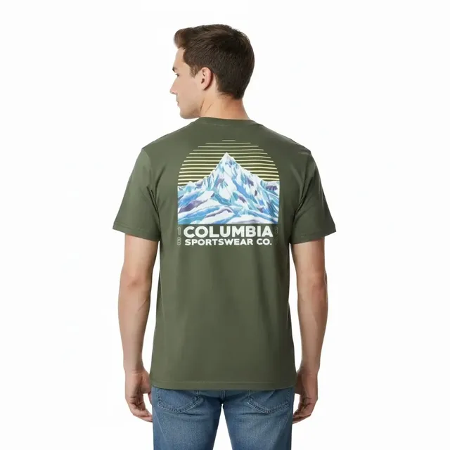 Columbia Men's Mountain Back Graphic T-Shirt - Olive Green, photo 2