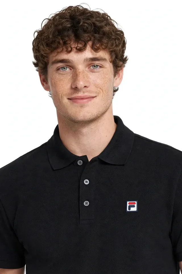 Fila Classic F-Box Logo Short Sleeve Polo Shirt - Black, photo 2