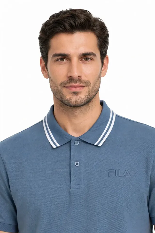 Fila Tipping Detail Short Sleeve Polo Shirt - Blue, photo 2