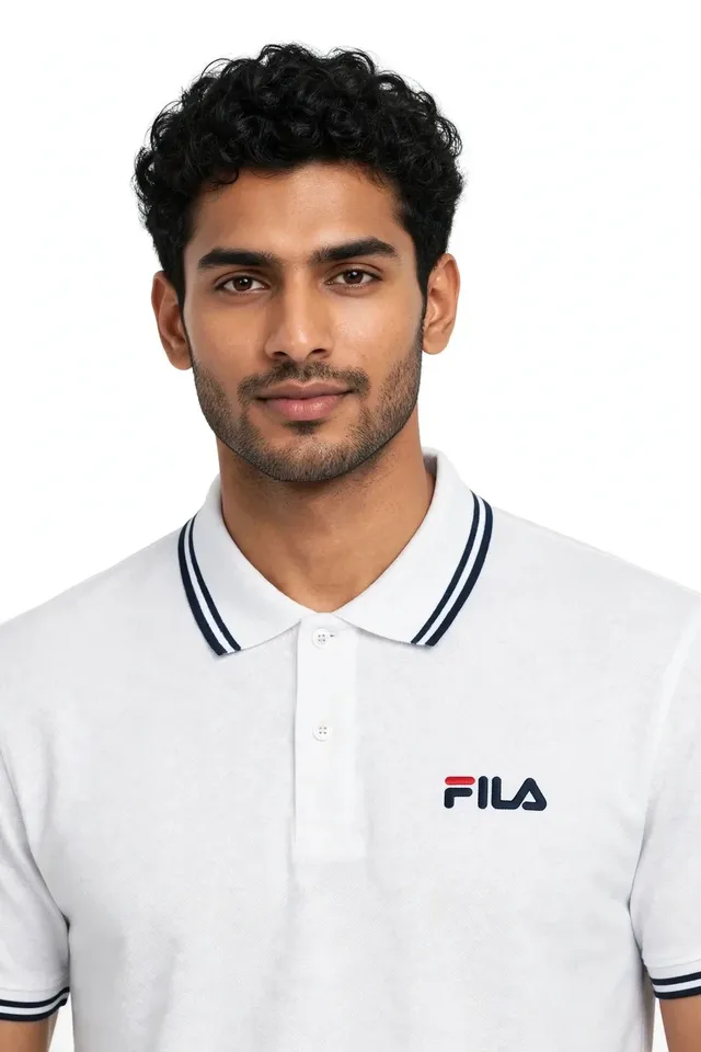 Fila Tipping Detail Short Sleeve Polo Shirt - White, photo 2