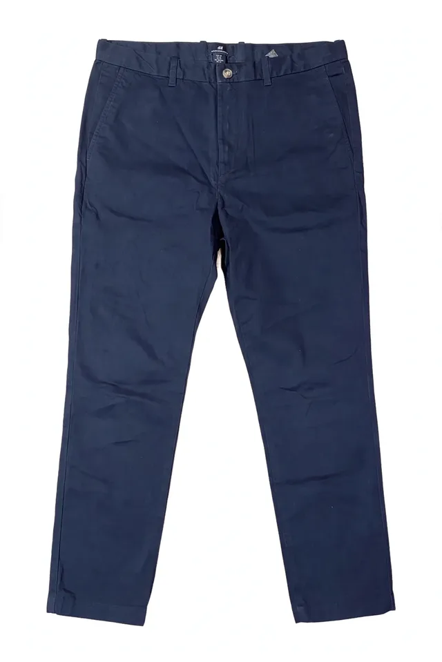 H&M Men's Twill Chino Pants - Navy Blue, photo 3