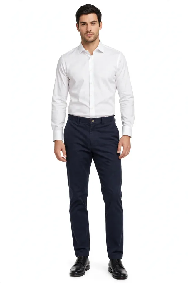 H&M Men's Twill Chino Pants - Navy Blue, photo 1