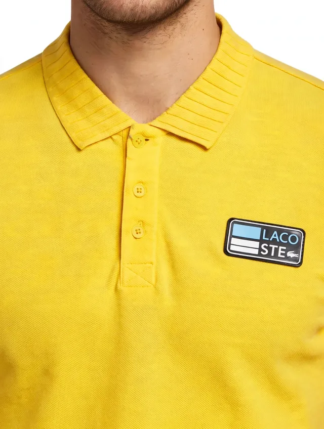 Lacoste Short Sleeve Badge Logo Polo Shirt - Yellow, photo 2