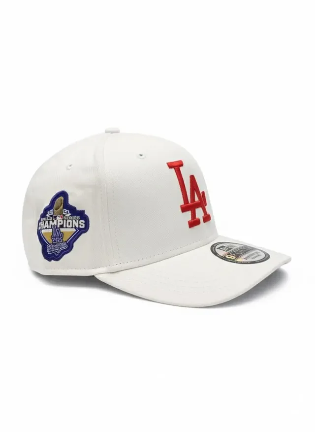 New Era 9FORTY A-Frame LA Dodgers World Series Side Patch Cap - White, photo 2
