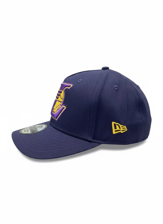 New Era 9FORTY A-Frame Los Angeles Lakers Big L Logo Adjustable Cap - Navy, photo 4