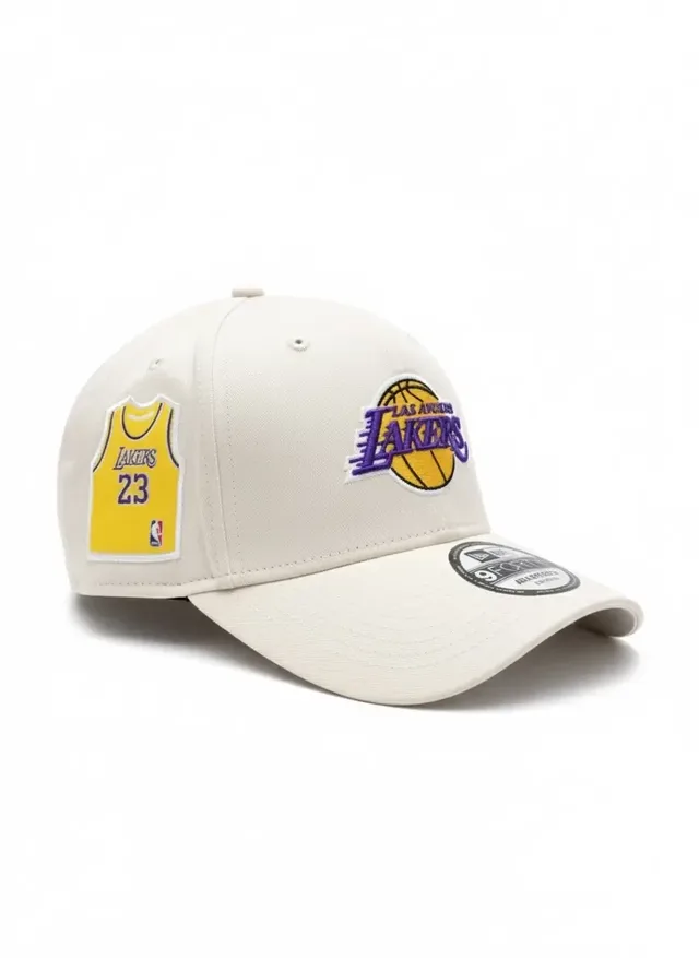 New Era 9FORTY A-Frame Los Angeles Lakers Adjustable Cap - Beige, photo 2