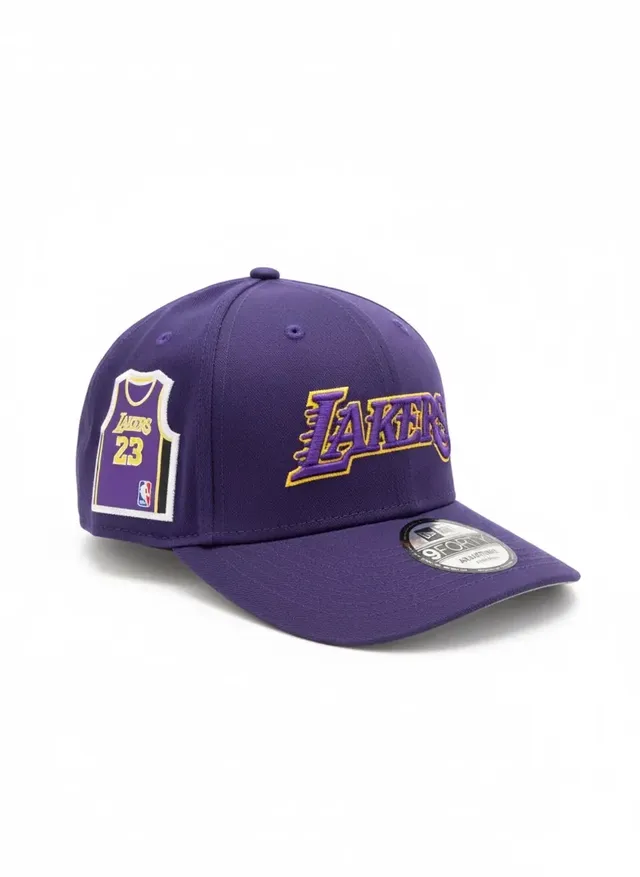 New Era 9FORTY A-Frame Los Angeles Lakers Wordmark Logo Adjustable Cap - Purple, photo 3