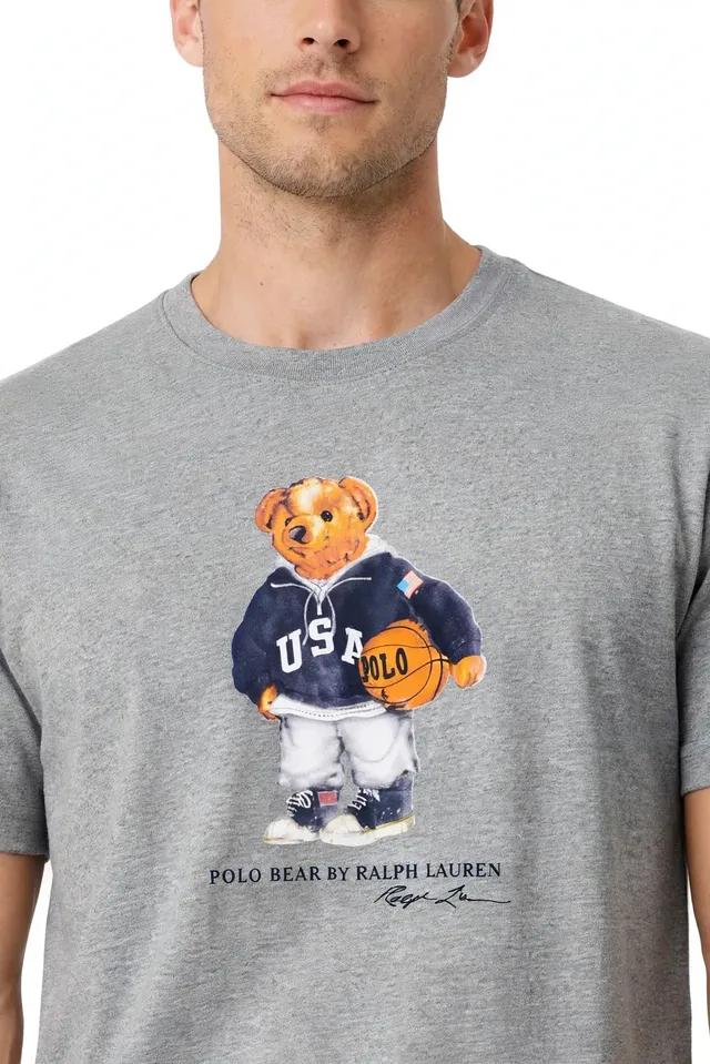 Ralph Lauren Men's Basketball Bear Graphic T-Shirt -  Grey, photo 2