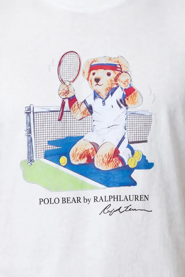 Ralph Lauren Men's Tennis Bear Graphic T-Shirt - White, photo 2