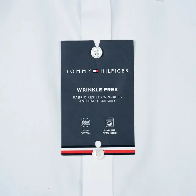 Tommy Hilfiger Men's Slim Fit Wrinkle Free Dress Shirt - White, photo 4