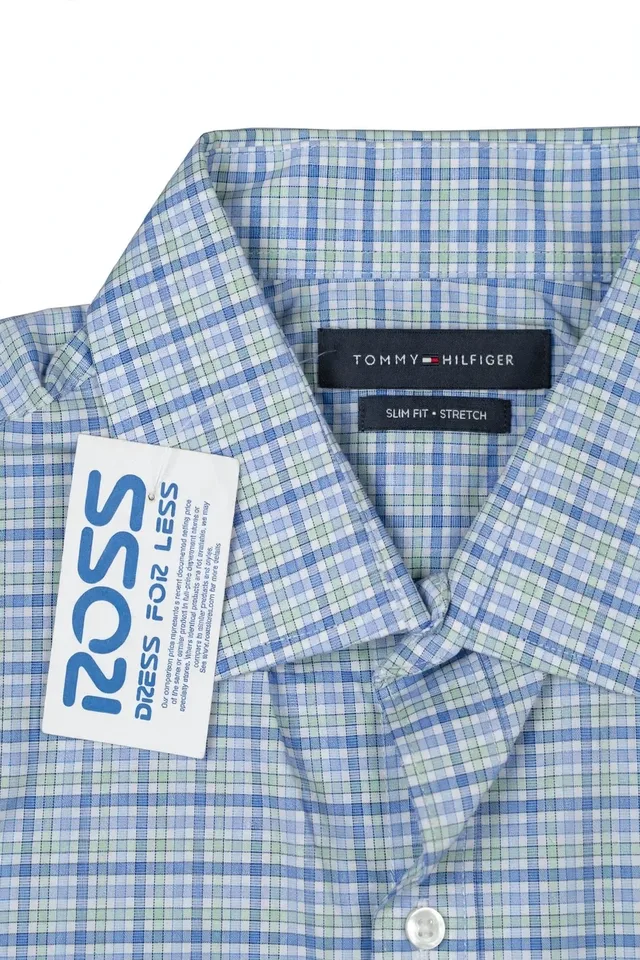 Tommy Hilfiger Men's Slim Fit Stretch Plaid Shirt - Blue, photo 2
