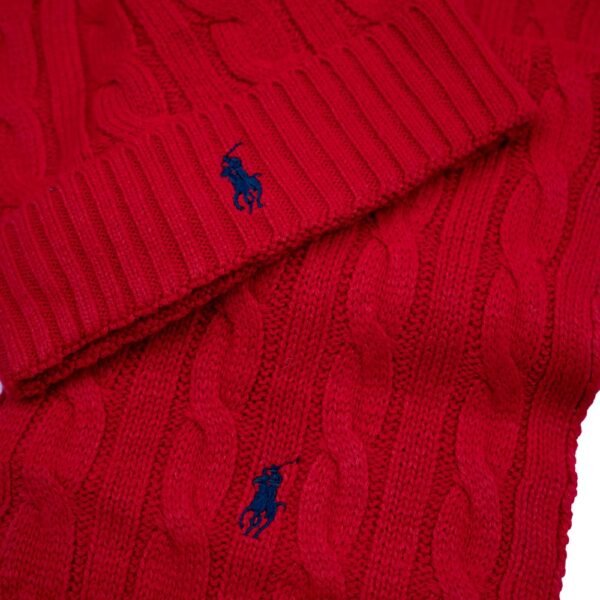 RALPH LAUREN CABLE KNIT WOOL BLEND SCARF AND BEANIE - Image 2