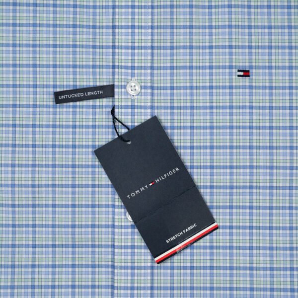 TOMMY HILFIGER SLIM FIT UNTUCKED LENGTH STRETCH DRESS SHIRT - Image 4